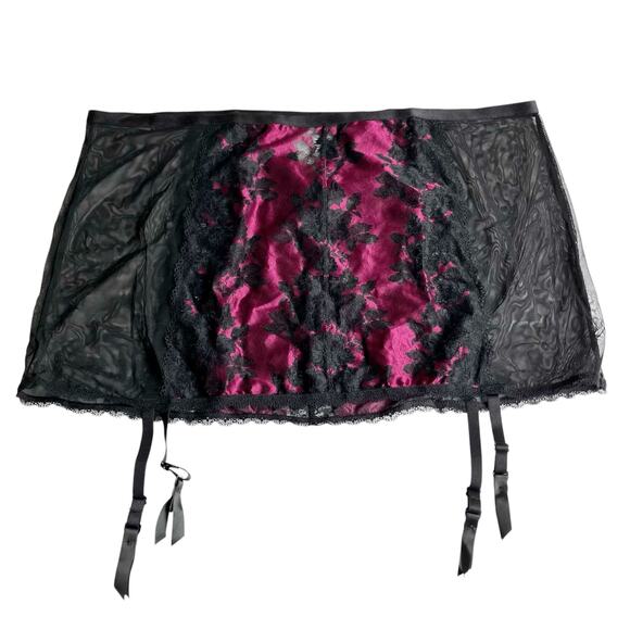 Torrid Lace Boudoir Garter Skirt Size 4 4X Navarra Black Boudoir Sheer Lingerie - Picture 6 of 14